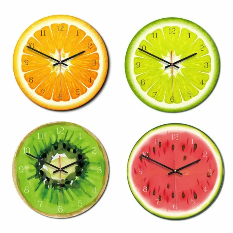 JOYLIVE Creative Fruit Wall Clock Lime Modern Kitchen Lemon Clock Watch Home Decor Living Room Clock Tropical Art Timepieces