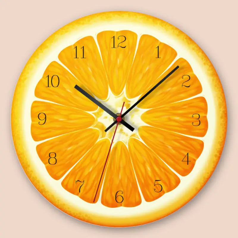 JOYLIVE Creative Fruit Wall Clock Lime Modern Kitchen Lemon Clock Watch Home Decor Living Room Clock Tropical Art Timepieces