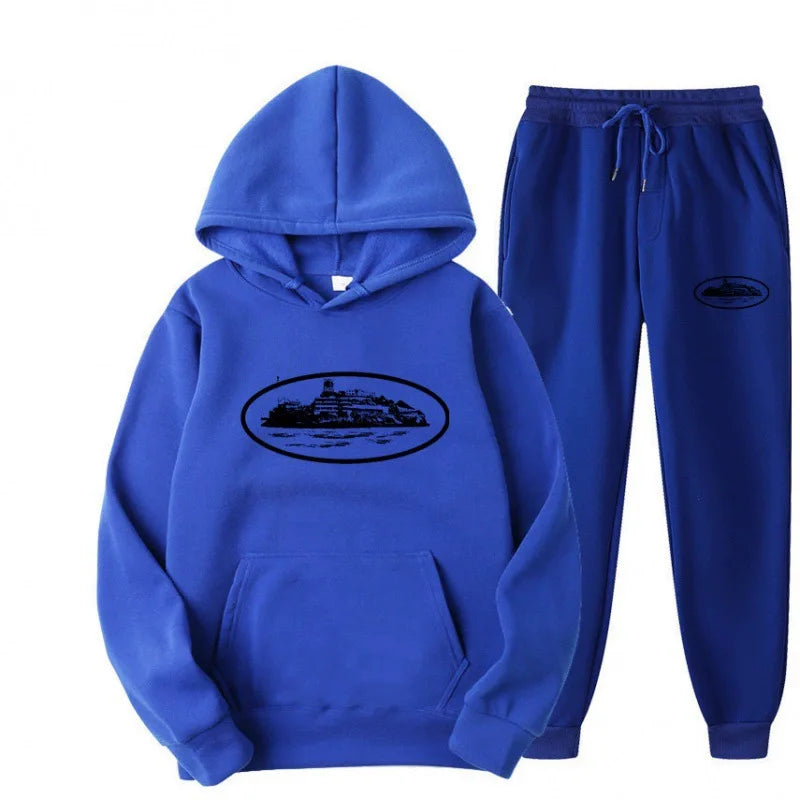 NICE Loose Unisex Fleece-lined Printed Sweatshirt Hoodie Set Devil Prisoner Pattern New Female Casual Comfortable T