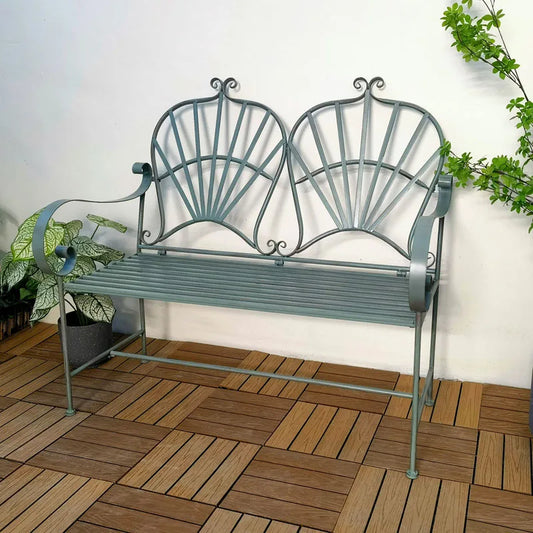 Rust - Resistant Wrought Iron Modern French Foldable Garden Bench: Sturdy, Space - Saving Patio Furniture