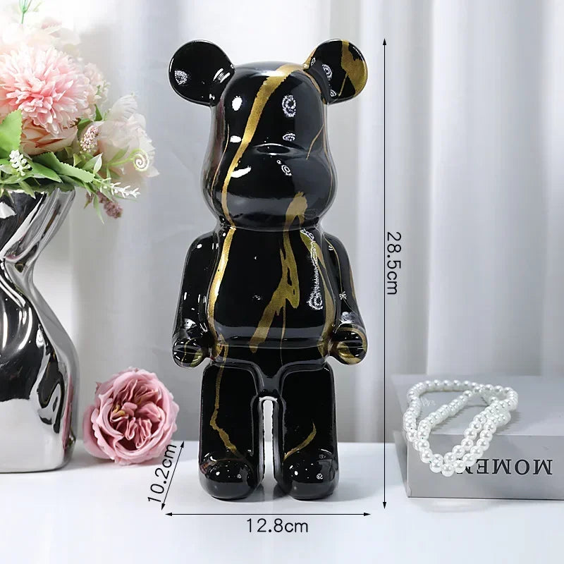 Aesthetic Bear Figure Resin Nordic Bear Statue Figurine Sculpture Luxury Livingroom Decoration Home Ornament Desk Accessories