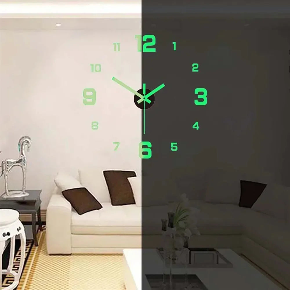 Digital Clock Wall Stickers Needle Decoration Glowing Clocks DIY Bedroom Living Home Quartz Creatives Removable Room Watches
