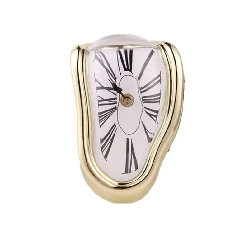 2024 New Novel Surreal Melting Distorted Wall Clocks Surrealist Salvador Dali Style Wall Decoration Home Garden Clock