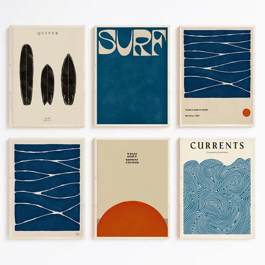 Boho Beach Surf Philosophy Quotes Comes and Goes Sea Waves Summer Nordic Poster Wall Art Pictures Canvas Painting Home Decor