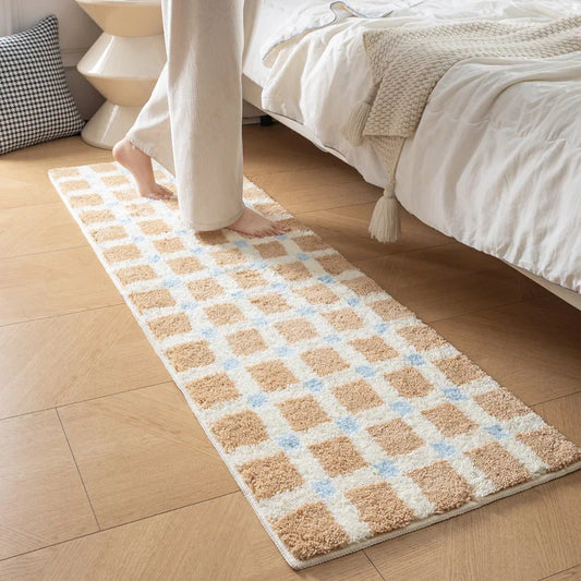 Cream-Colored Style Running Carpet Long-Length Carpet for Bedroom Headboard Sofa Bathroom Absorbent and Anti Slip Floor Mat
