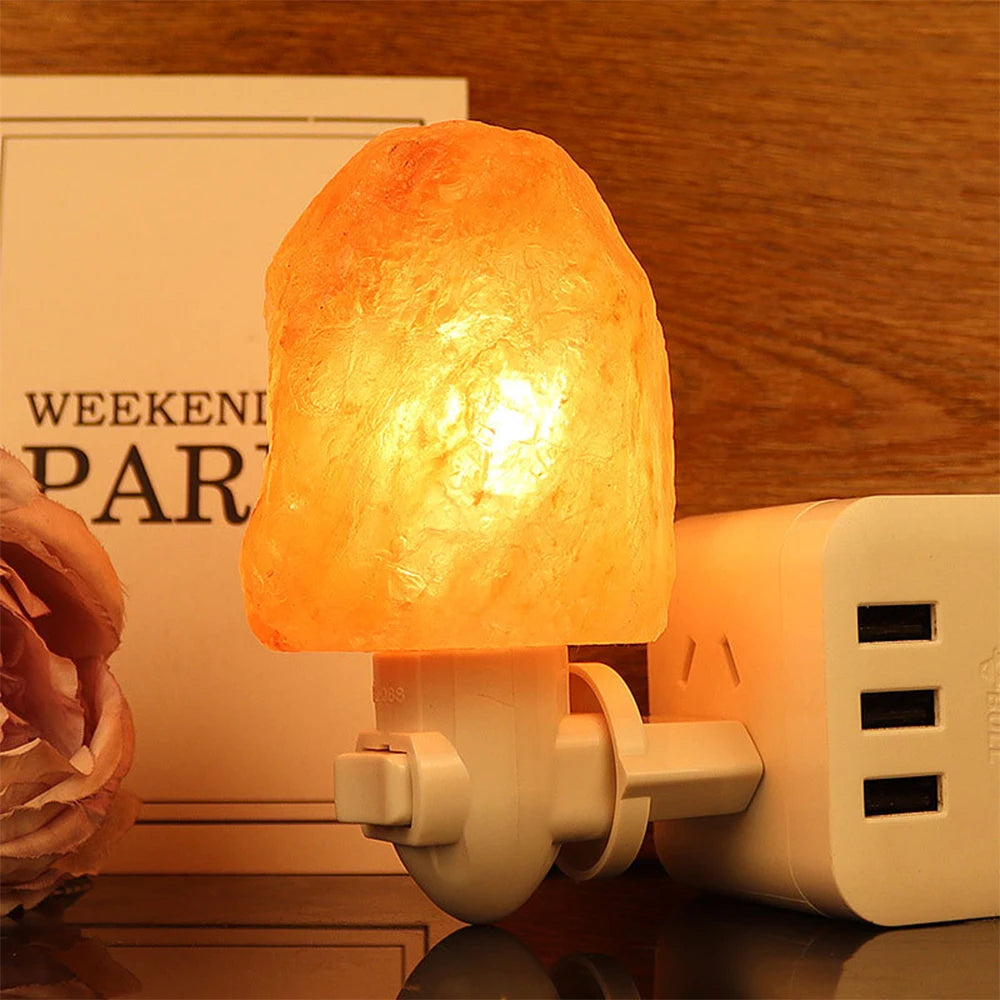 C5 LED Night Light Himalayan Salt Lamp Night Bedside Home Decor Air Purifying with Plug Release Negative Ions EU US UK AU Plug