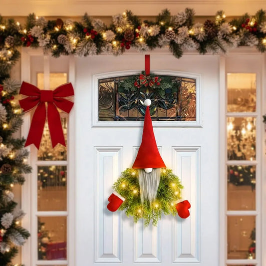 Christmas Must-Have: Luminous Faceless Old Man Wreath for Door Decor Costumes for Cospaly and Dress up