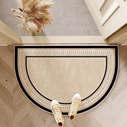 VIKAMA Entrance Door Mat Non-slip Wear-resistant Dirt-resistant Carpet Semi-circular Line Texture Rug Outdoor Home Decor Mat
