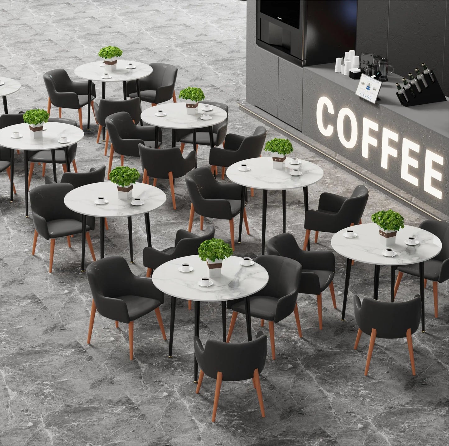 Modern Round Kitchen Dining Table Marble