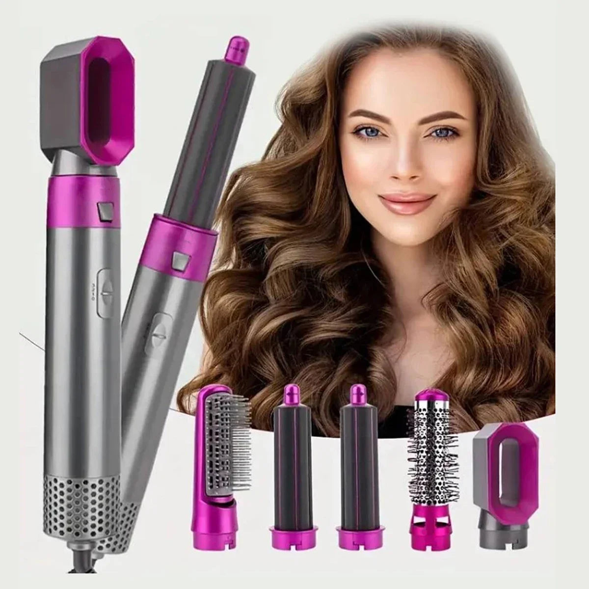 Negative Ionic 5 in 1 Hot Air Brush Hair Dryer Styler Detachable Blow Dryer Straightener Wand blow dryer blow dryer with comb