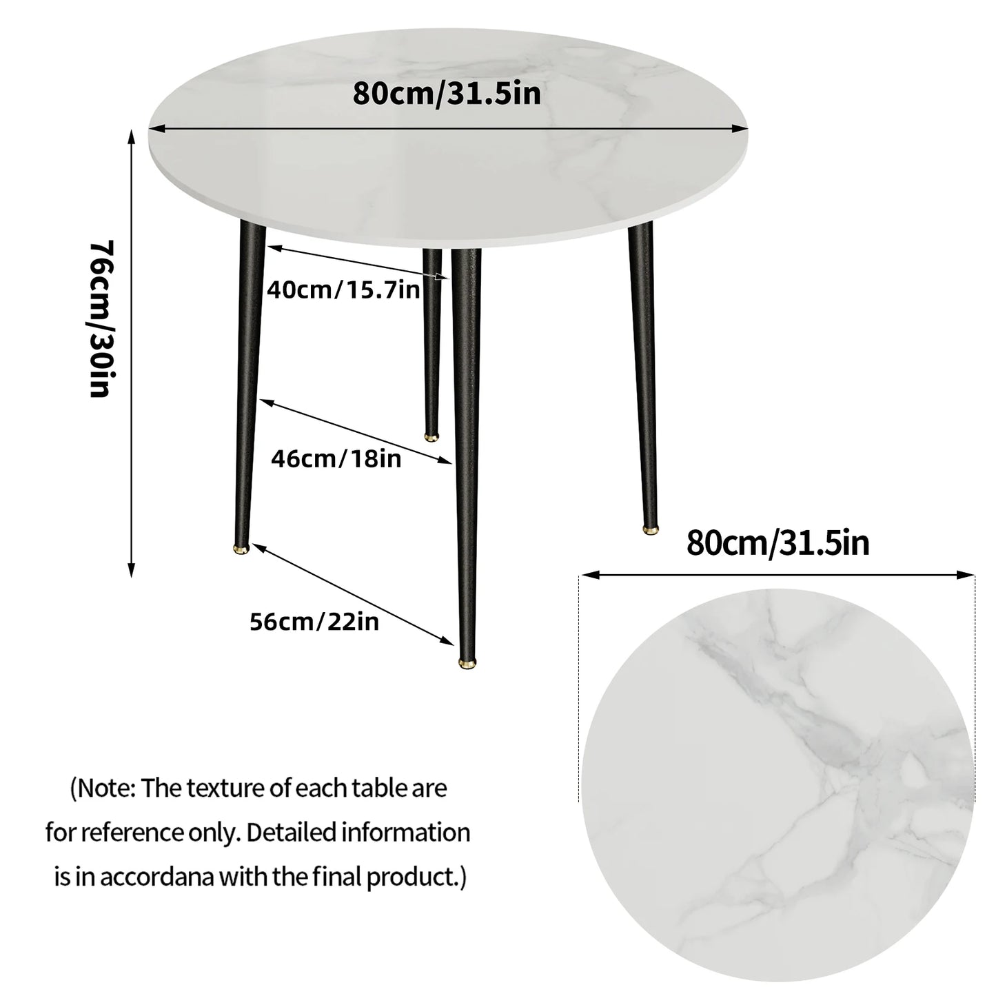 Modern Round Kitchen Dining Table Marble