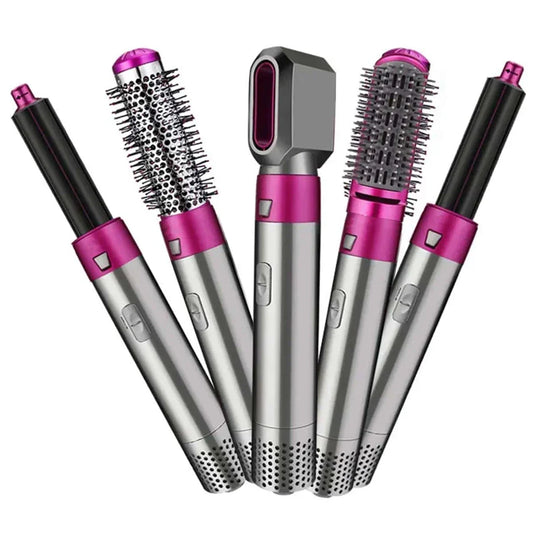 Negative Ionic 5 in 1 Hot Air Brush Hair Dryer Styler Detachable Blow Dryer Straightener Wand blow dryer blow dryer with comb