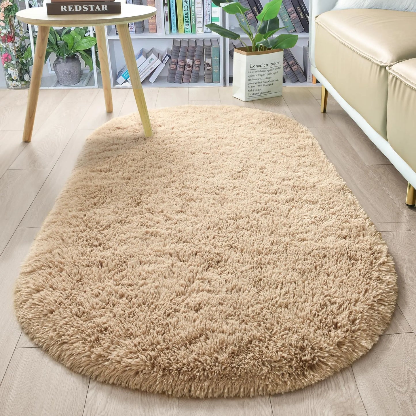 Fluffy Plush Carpet Ellipse for Children'S Bedroom Living Room Sofa Area Rugs Balcony Soft Silky Carpet Girl Room Home Decor