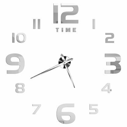 27/37/47inch Wall Clocks Coffee Cup Shape Frameless Wall Clock DIY  Quartz Needle Watch Acrylic Mirror Wall Stickers Home Decor