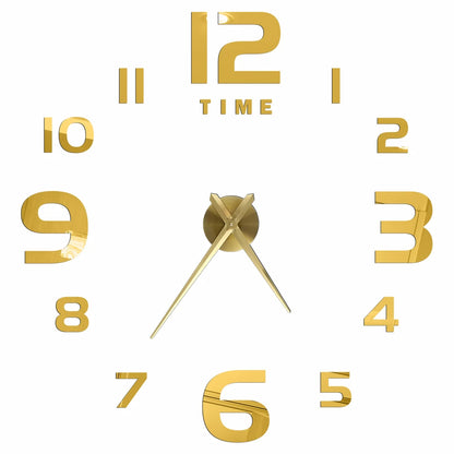 27/37/47inch Wall Clocks Coffee Cup Shape Frameless Wall Clock DIY  Quartz Needle Watch Acrylic Mirror Wall Stickers Home Decor
