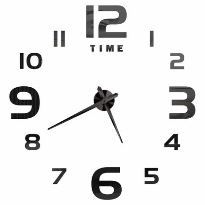 27/37/47inch Wall Clocks Coffee Cup Shape Frameless Wall Clock DIY  Quartz Needle Watch Acrylic Mirror Wall Stickers Home Decor