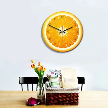 JOYLIVE Creative Fruit Wall Clock Lime Modern Kitchen Lemon Clock Watch Home Decor Living Room Clock Tropical Art Timepieces