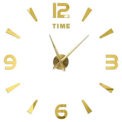 27/37/47inch Wall Clocks Coffee Cup Shape Frameless Wall Clock DIY  Quartz Needle Watch Acrylic Mirror Wall Stickers Home Decor