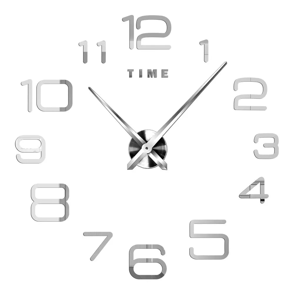 27/37/47inch Wall Clocks Coffee Cup Shape Frameless Wall Clock DIY  Quartz Needle Watch Acrylic Mirror Wall Stickers Home Decor