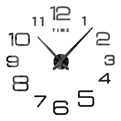 27/37/47inch Wall Clocks Coffee Cup Shape Frameless Wall Clock DIY  Quartz Needle Watch Acrylic Mirror Wall Stickers Home Decor