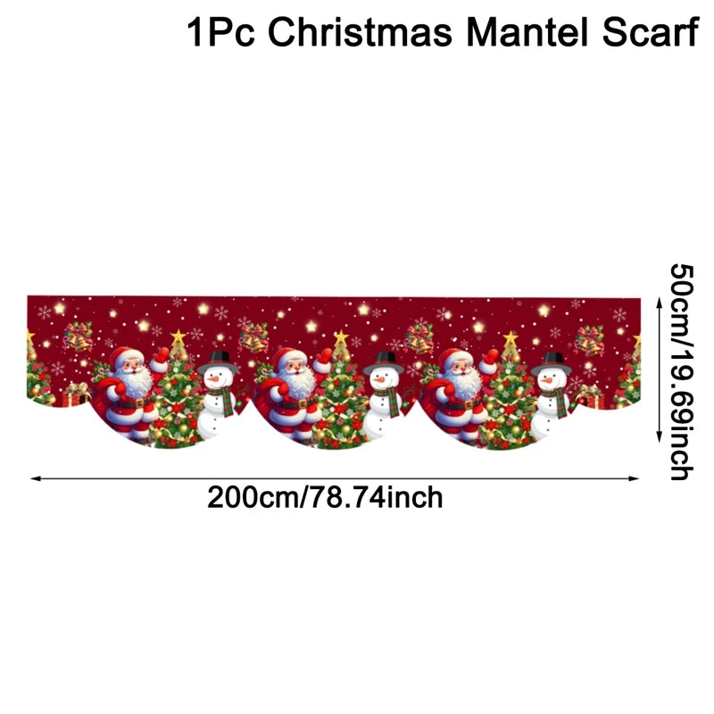 Christmas Fireplace Mantel Scarf