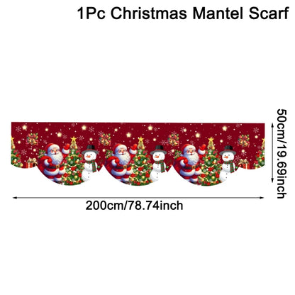 Christmas Fireplace Mantel Scarf