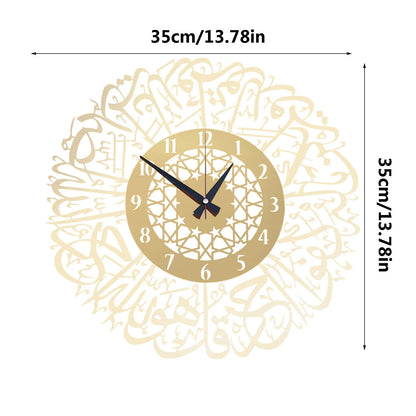 3d Gold Abs Metal Wall Clock Islamic Calligraphy Ramadan Acrylic Wall Clock Home Mirror Decoration Art Personalized Clock