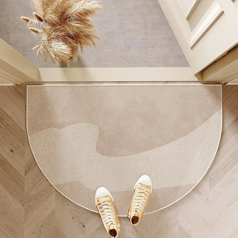 VIKAMA Entrance Door Mat Non-slip Wear-resistant Dirt-resistant Carpet Semi-circular Line Texture Rug Outdoor Home Decor Mat