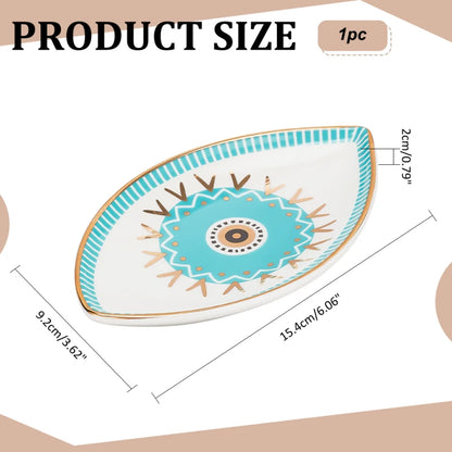 1 pc Jewelry Dish Tray Ceramic Jewelry Dish Ring Holder Trinket Dish Candy Dish Small Key Bowl for Birthday Home Party Decor