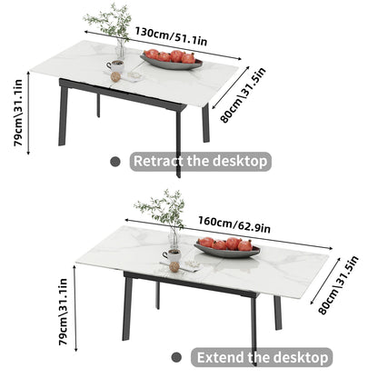Kitchen Extendable Dining Table Stretchable 130-160cm