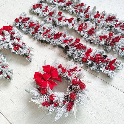 Cozy Flocked Holly Wreath With Soft Snow Touch