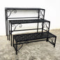 Metal ladder rack 3-piece set, outdoor flower pot display