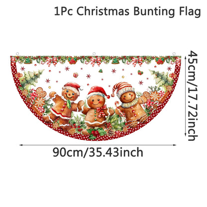 Christmas Outdoor Fan-shaped Flag