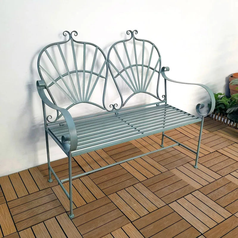 Resistant Wrought Iron Modern French Foldable Garden Bench