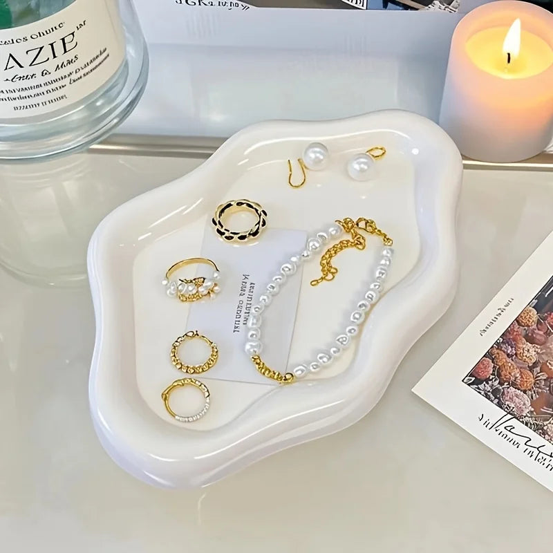 1pc Cloud-Shaped Jewelry Tray - Decorative Plate for Earrings, Bracelets & Necklaces,Ideal Home Décor Gift for Men and Women