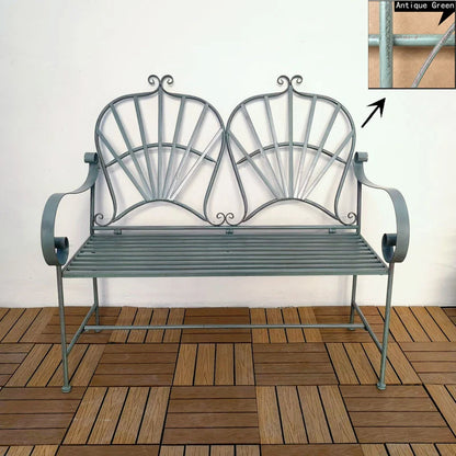 Resistant Wrought Iron Modern French Foldable Garden Bench