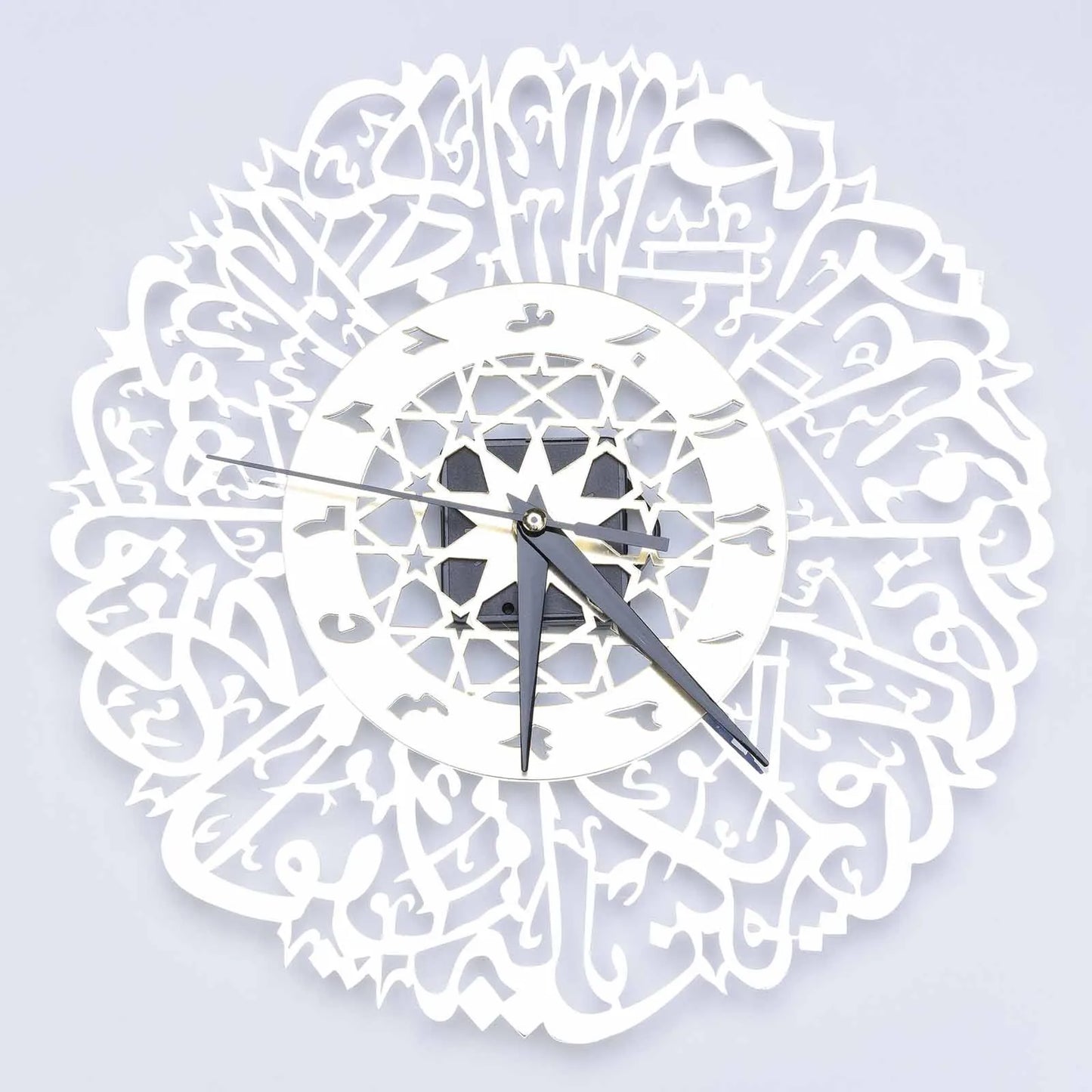 3d Gold Abs Metal Wall Clock Islamic Calligraphy Ramadan Acrylic Wall Clock Home Mirror Decoration Art Personalized Clock