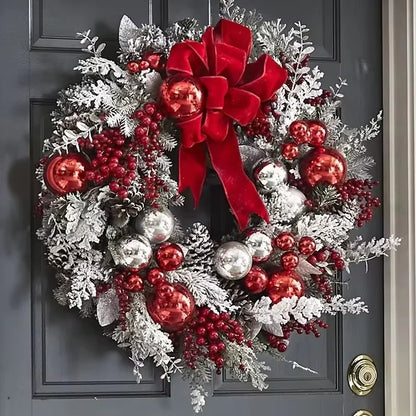 Cozy Flocked Holly Wreath With Soft Snow Touch