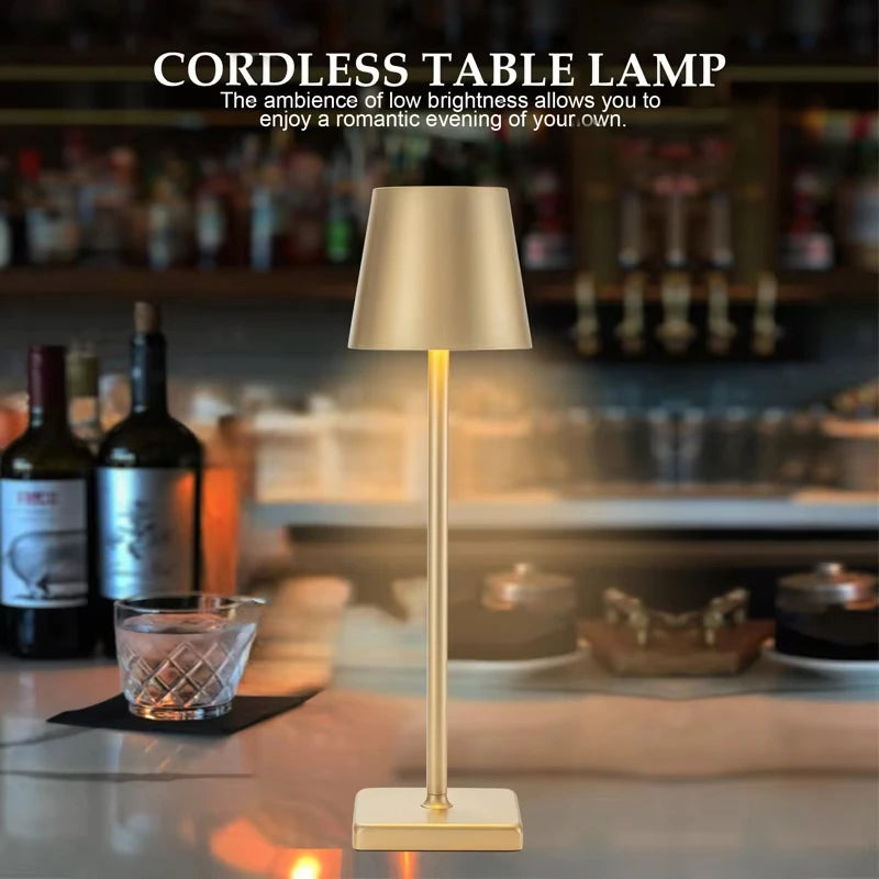 LED Table Lamps 3Levels Dimmable Wireless Led Desk Lamp Touch Bedside Creative Ambient Light USB Rechargeable Bar Outdoor Decor