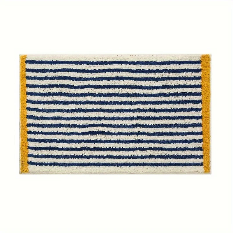 VIKAMA Blue Striped Carpet Absorbent Bathroom Mat Toilet Floor Rug Bedroom Bedside Floor Mat Carpet For Live Room Soft Doormat