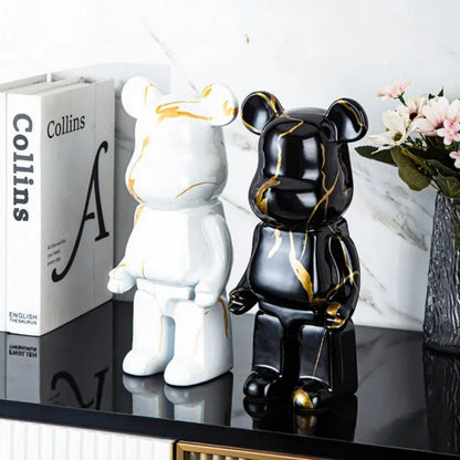 Aesthetic Bear Figure Resin Nordic Bear Statue Figurine Sculpture Luxury Livingroom Decoration Home Ornament Desk Accessories
