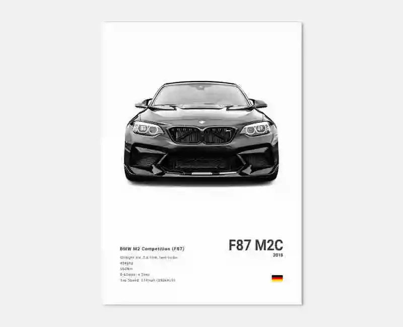Pop Black And White Poster Wall Art Luxury Supercar F80 M3 M140 GTR HD Oil On Canvas Print Home Living Room Bedroom Decor Gift