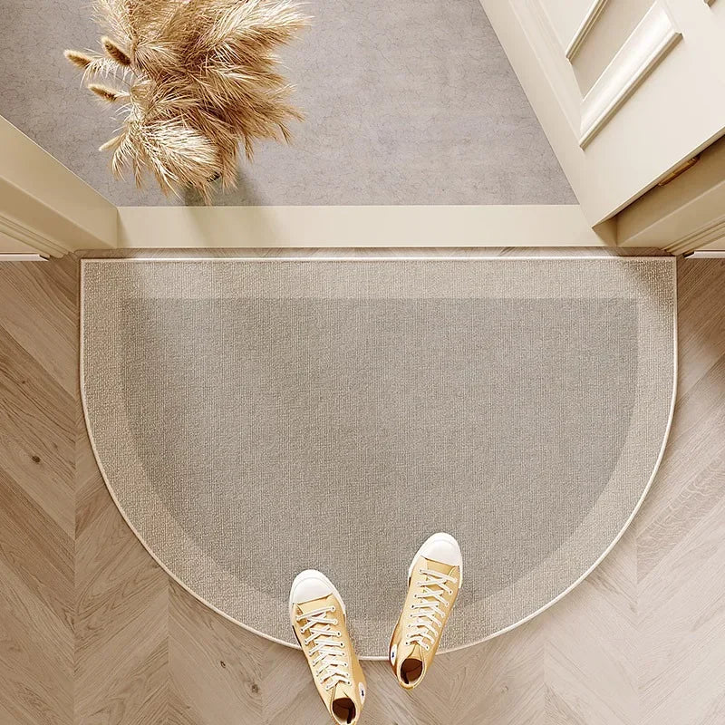 VIKAMA Entrance Door Mat Non-slip Wear-resistant Dirt-resistant Carpet Semi-circular Line Texture Rug Outdoor Home Decor Mat