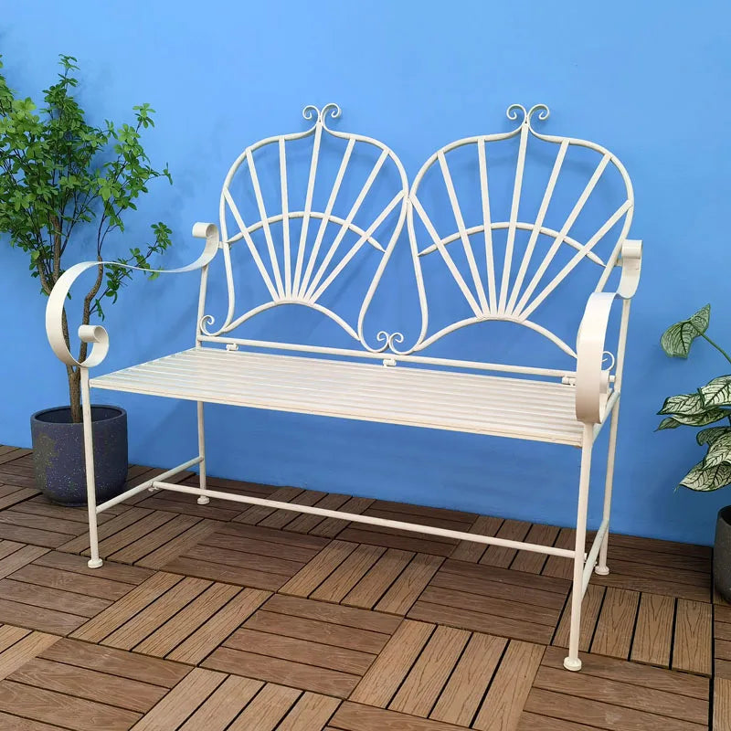 Resistant Wrought Iron Modern French Foldable Garden Bench