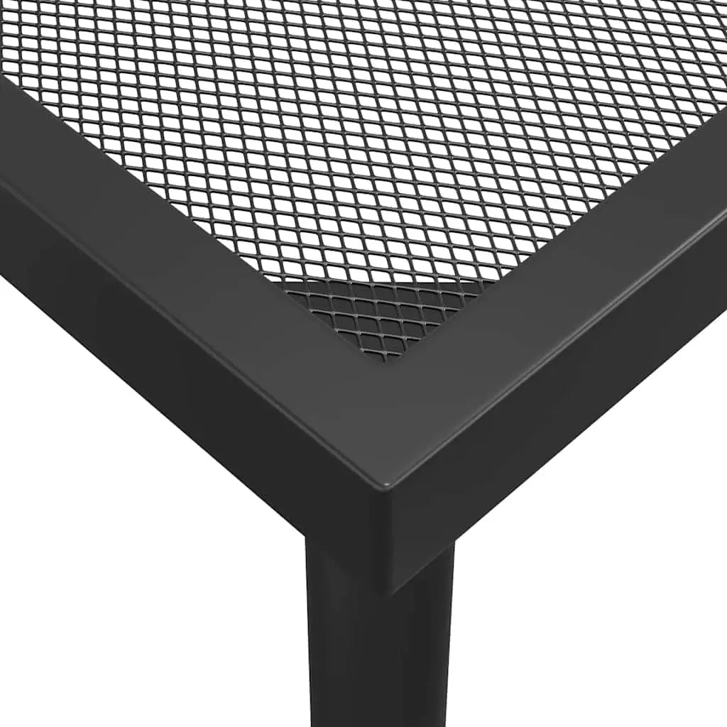 Anthracite Steel Garden Table – Modern Patio Dining Table with Mesh Design and Curved Legs