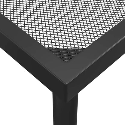 Anthracite Steel Garden Table – Modern Patio Dining Table with Mesh Design and Curved Legs