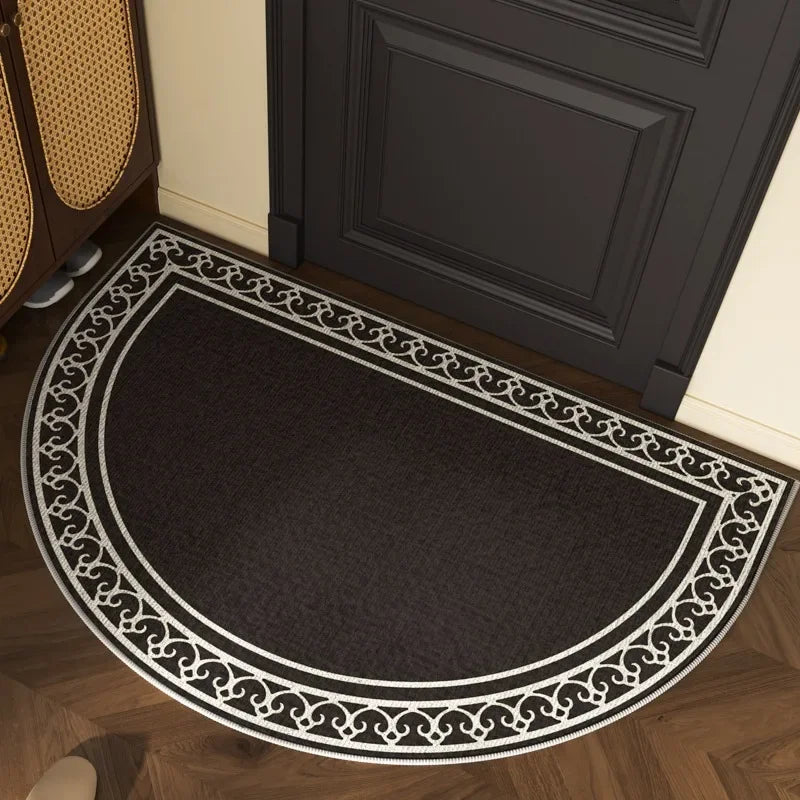 VIKAMA Entrance Door Mat Non-slip Wear-resistant Dirt-resistant Carpet Semi-circular Line Texture Rug Outdoor Home Decor Mat
