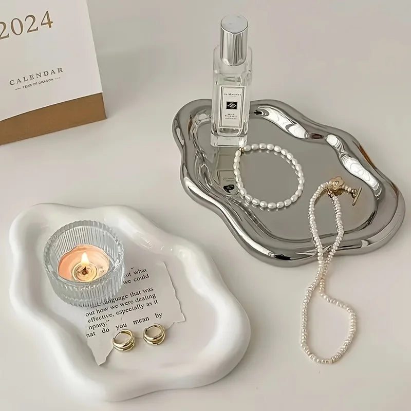 1pc Cloud-Shaped Jewelry Tray - Decorative Plate for Earrings, Bracelets & Necklaces,Ideal Home Décor Gift for Men and Women