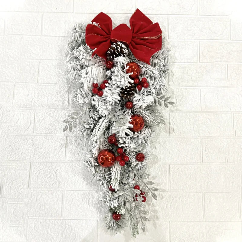 Cozy Flocked Holly Wreath With Soft Snow Touch