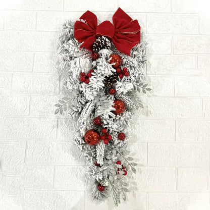Cozy Flocked Holly Wreath With Soft Snow Touch